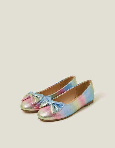 Girls Ombre Metallic Ballet Flats, Multi (PASTEL MULTI), large