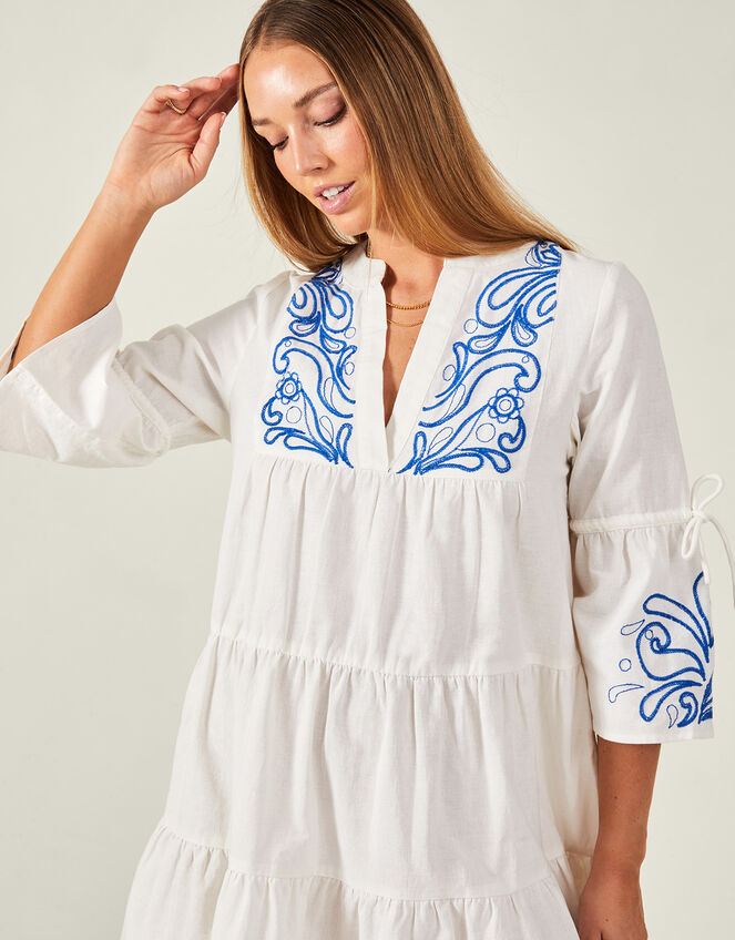 Embroidered Dress, White (WHITE), large