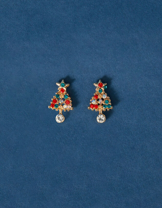 Christmas Tree Short Drop Earrings, , large