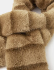 Stripe Faux Fur Stole Scarf, , large