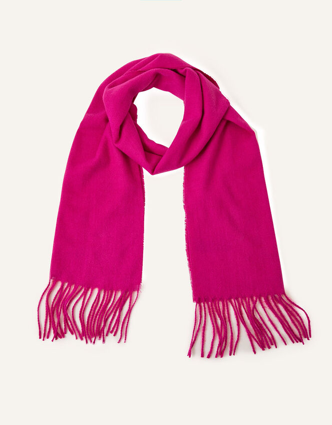 Plain Tassel Scarf, Pink (PINK), large