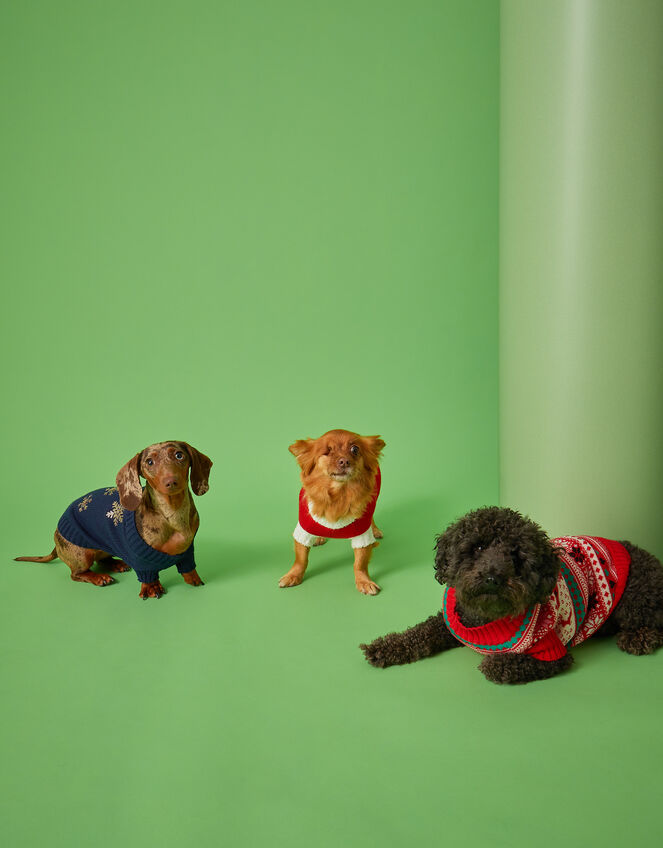 Christmas Fairisle Dog Jumper , Pink (PINK), large