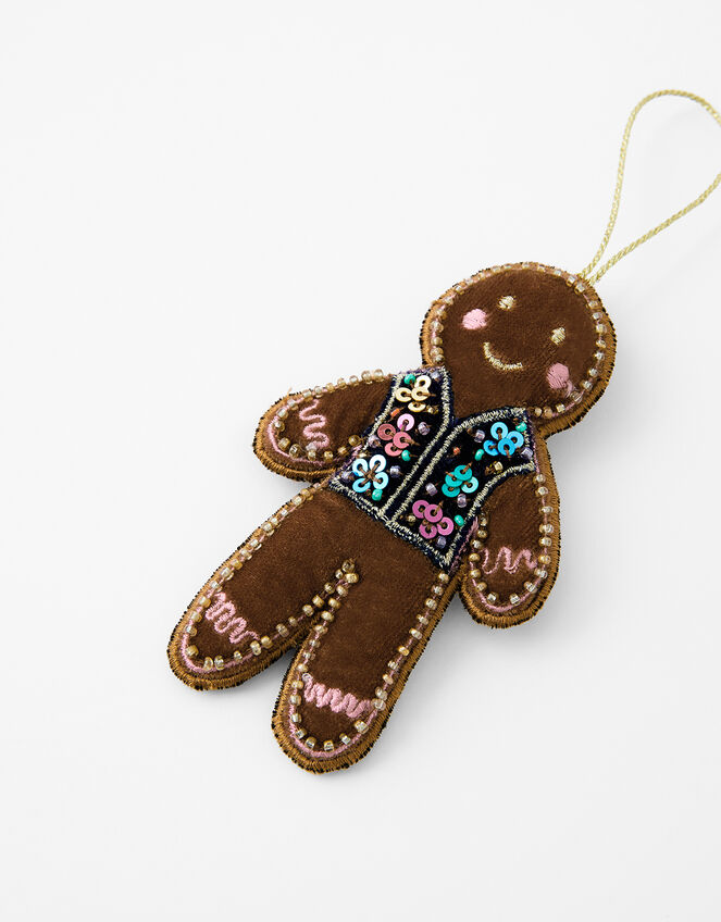Embellished Gingerbread Hanging Decoration, , large