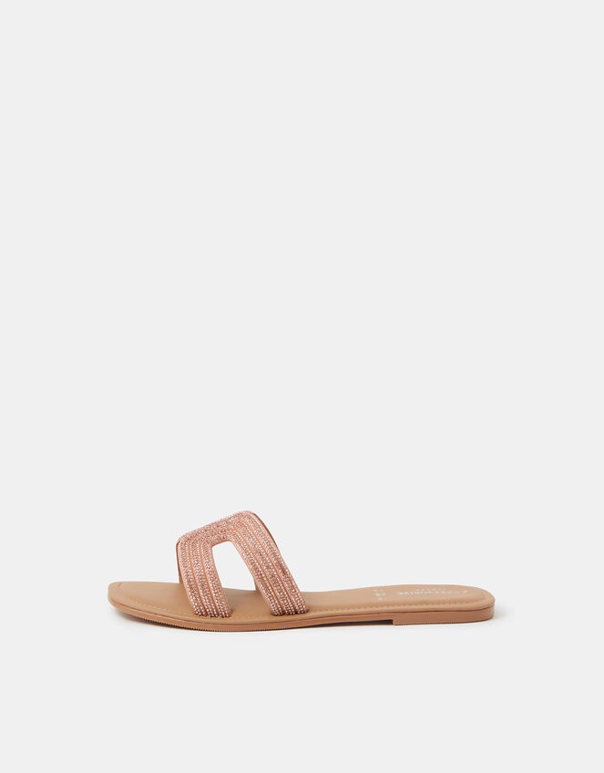 Diamant&eacute; Cut Out Slip On Sandals, Gold (ROSE GOLD), large