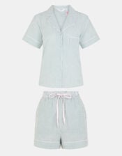 Stripe Cotton Short Pyjamas Set, Green (GREEN), large