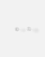 Sterling Silver Small Crystal Stud Earrings, , large