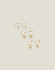 3-Pack Starburst Hoop Earrings, , large