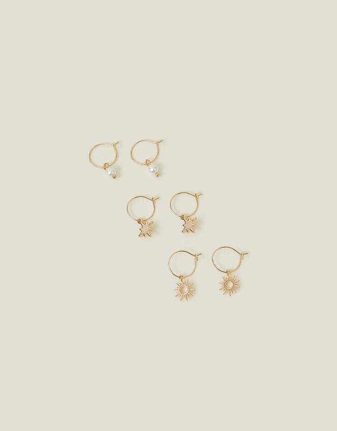 3-Pack Starburst Hoop Earrings, , large