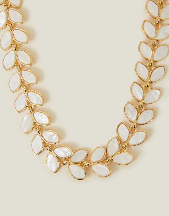 Pearly Leaf Necklace, , large