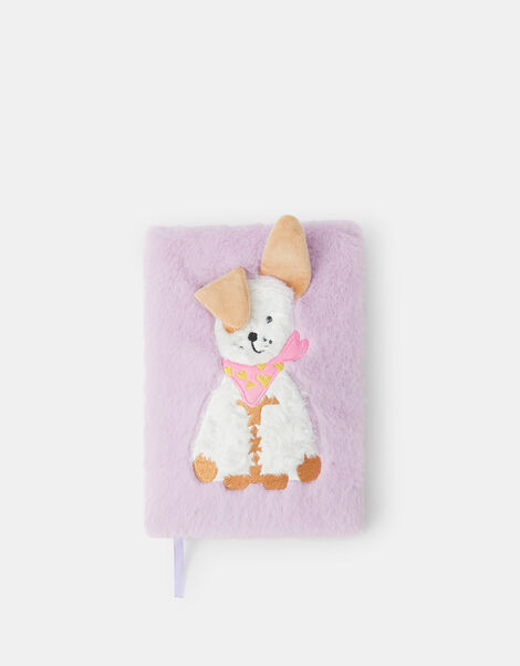 Girls Fluffy Puppy Notebook, , large