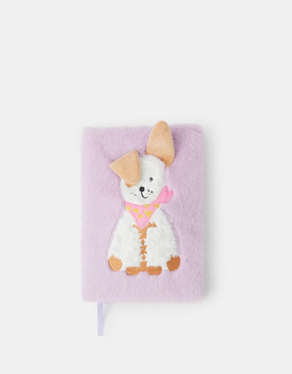 Girls Fluffy Puppy Notebook, , large