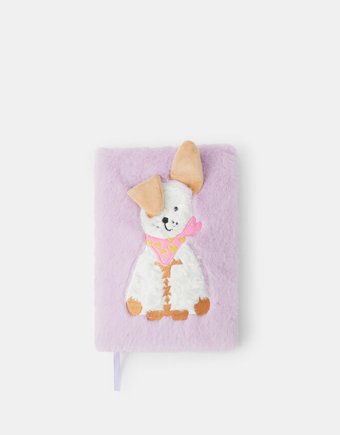 Girls Fluffy Puppy Notebook, , large