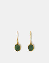 14ct Gold-Plated Aventurine Drop Earrings, , large