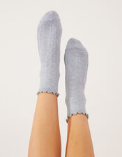 Sparkle Cable Crop Socks, Grey (GREY), large