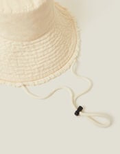 Lace Trim Bucket Hat, Natural (NATURAL), large