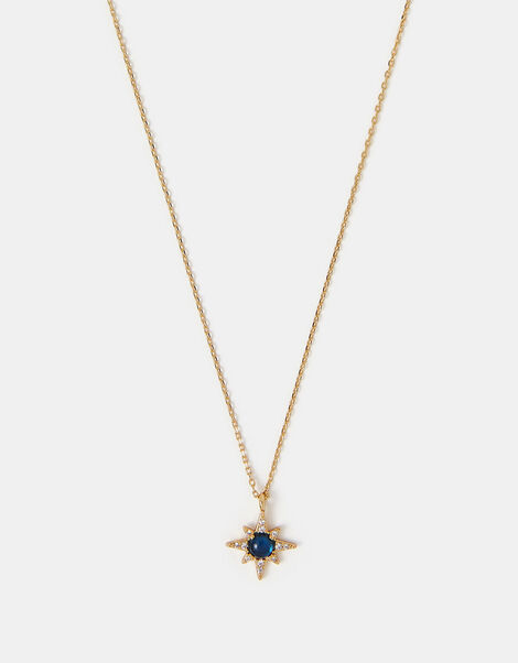 14ct Gold-Plated Gemstone Star Pendant Necklace, , large