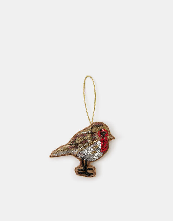 Embellished Robin Christmas Tree Decoration, , large