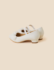 Flower Heeled Flamenco Shoes, Ivory (IVORY), large