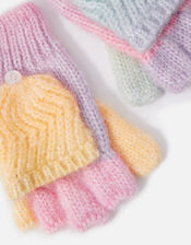 Girls Rainbow Space Dye Mitten Gloves, Multi (PASTEL-MULTI), large