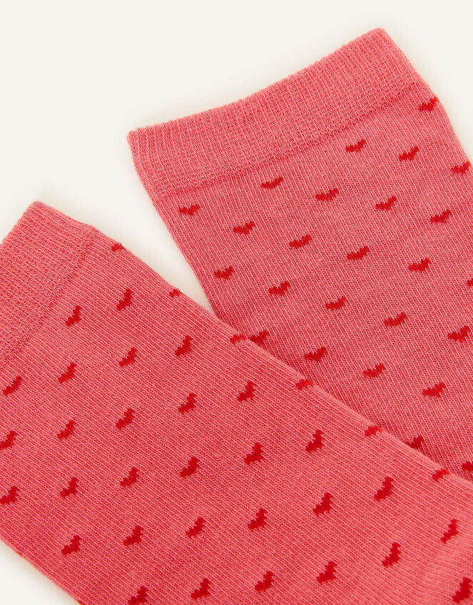 Ditsy Heart Print Socks, Pink (PINK), large
