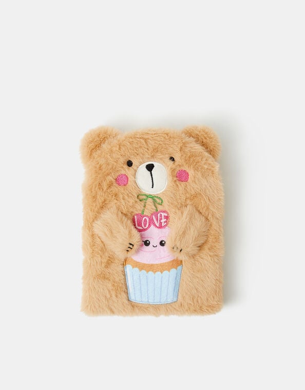 Girls Fluffy Bear Notebook, , large