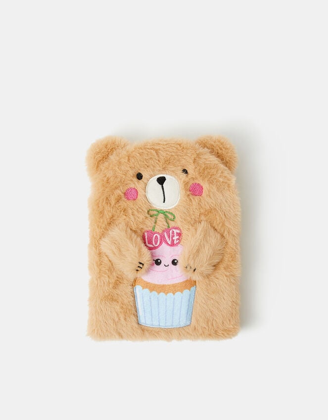 Girls Fluffy Bear Notebook, , large