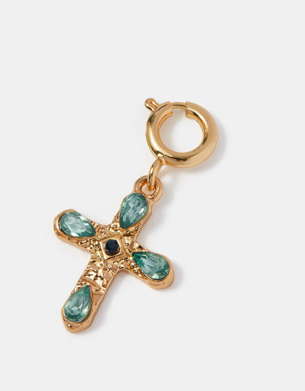 Gemstone Cross Jewellery Charm, , large