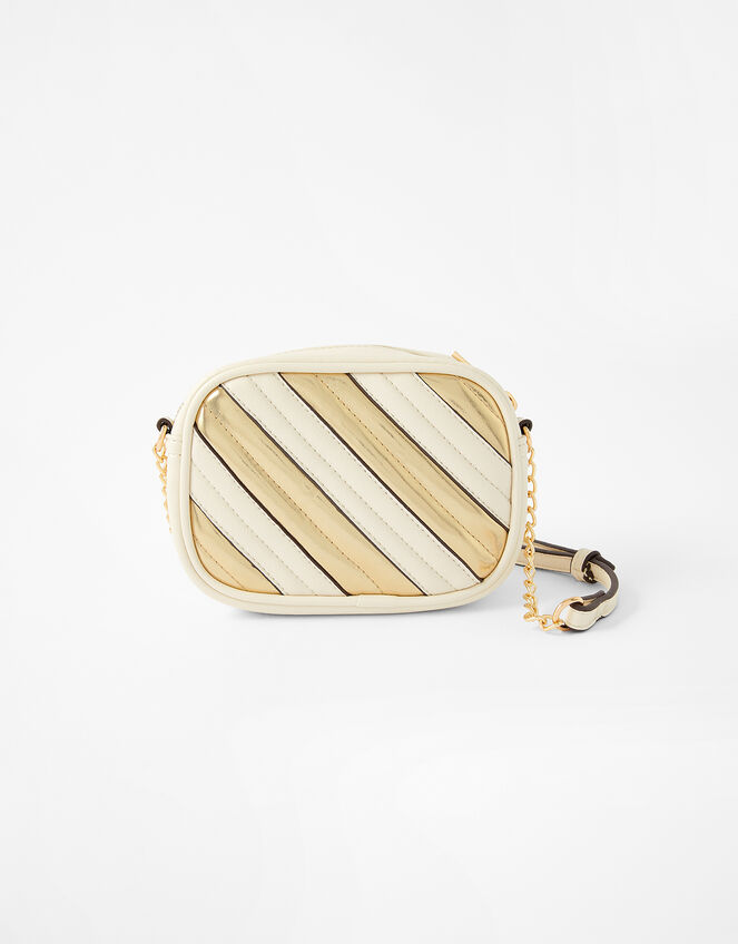 Stripe Cross-Body Camera Bag, Cream (CREAM), large
