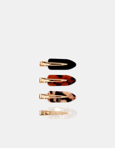 4-Pack Tort Creaseless Hair Clips, , large