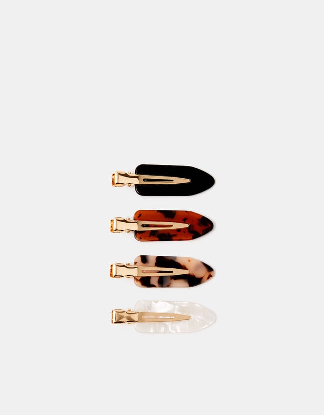 4-Pack Tort Creaseless Hair Clips, , large