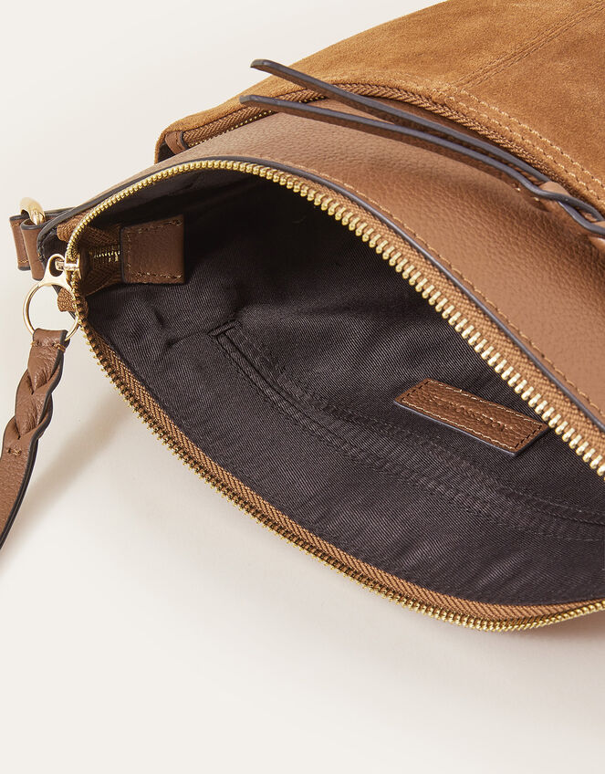 Leather Messenger Bag, Tan (TAN), large