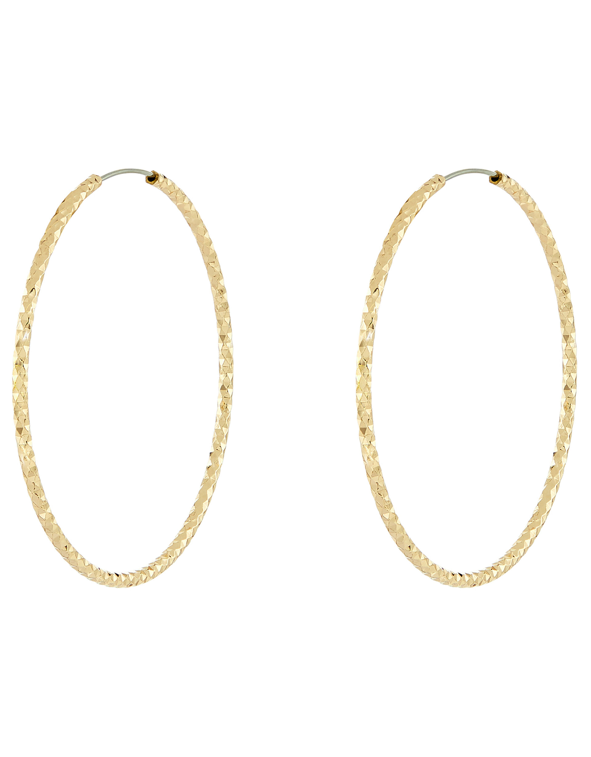 Medium Textured Hoop Earrings, Gold (GOLD), large