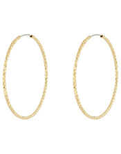 Medium Textured Hoop Earrings, Gold (GOLD), large