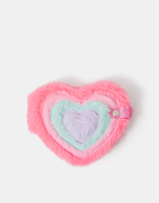 Girls Fluffy Heart Notebook, , large