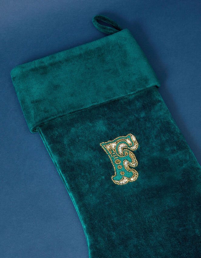 Embroidered Initial F Stocking, , large