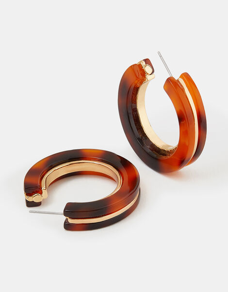 Tort Inlay Hoop Earrings, , large