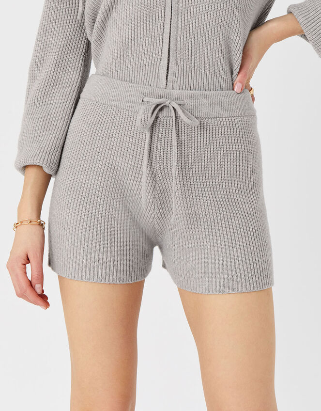 Knit Rib Lounge Shorts, Grey (LIGHT GREY), large