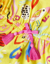 Sunshine Print Playsuit, Yellow (YELLOW), large