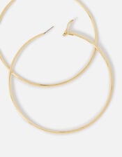 Large Simple Hoop Earrings, Gold (GOLD), large
