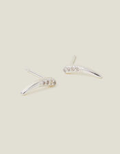 Sterling Silver-Plated Crawler Earrings, , large