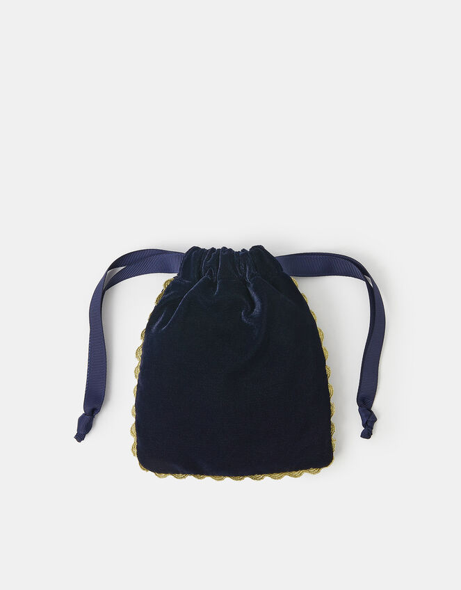 Initial Velvet Drawstring Bag, Multi (MULTI), large