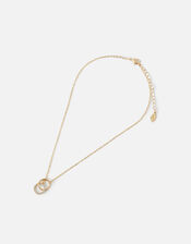 Linked Circle Pendant Necklace, Gold (GOLD), large