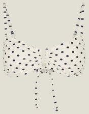 Polka Dot Bandeau Bikini Top, Ivory (IVORY), large