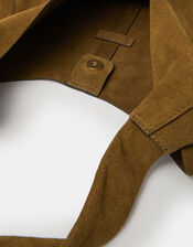 Slouchy Knot Leather Shoulder Bag, Tan (TAN), large