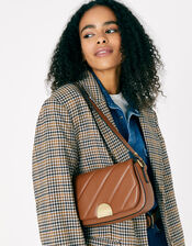 Lara Quilted Shoulder Bag, Tan (TAN), large