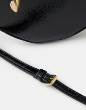 Patent Heart Crossbody Handbag , Black (BLACK), large