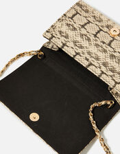 Faux Reptile Chain Snaffle Bag, Multi (DARKS-MULTI), large