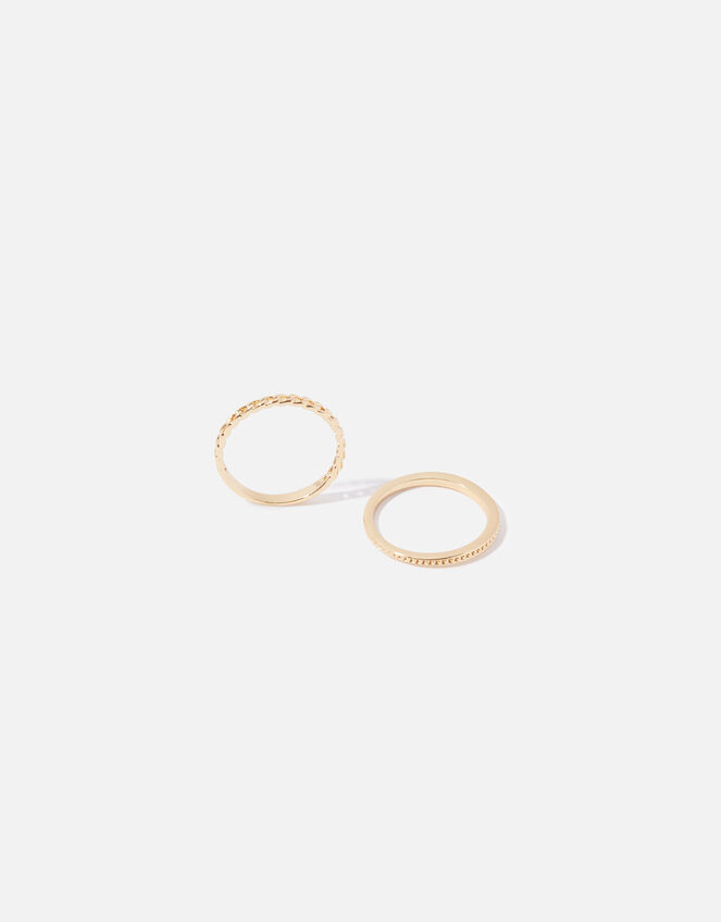 Gold-Plated Chain Stacking Ring Twinset, Gold (GOLD), large