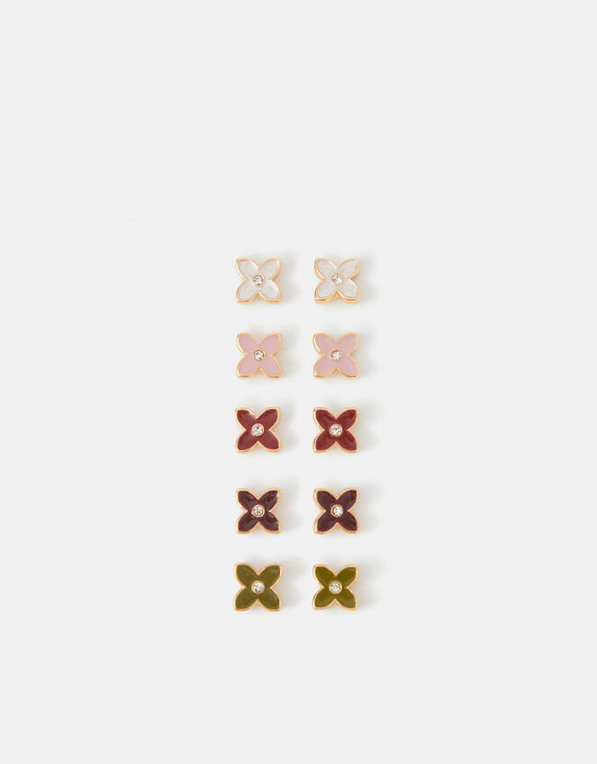 5-Pack Clover Stud Earrings, , large