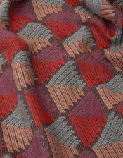 Geometric Jacquard Blanket Scarf, , large